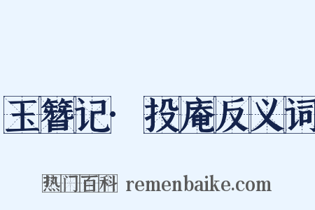 玉簪记·投庵反义词是什么意思的图片
